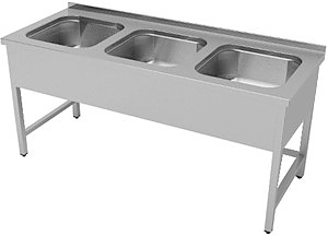 Ванна моечная Enigma Е-К3-168/57/S+/304/БСФ/DD-90