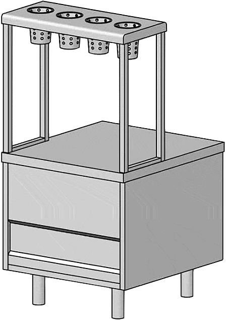 Прилавок для столовых приборов ЦМИ Волга ПСП-63 (630х700х1240 мм)