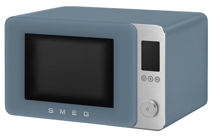 Микроволновая печь SMEG Collezione MOC02SBMEU 27 л с грилем и конвекцией, синий шторм, матовый