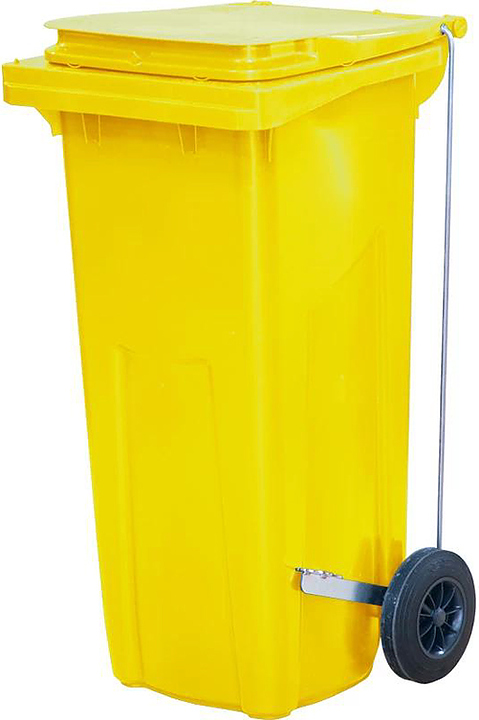 Контейнер для мусора ТАРА.РУ МКТ 120 с педалью Г, желтый