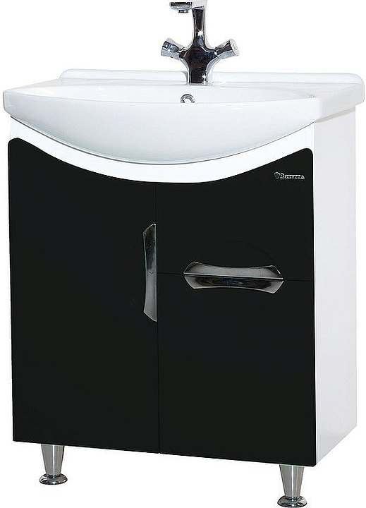 Тумба под раковину Bellezza Лагуна 65 с ящиком, черная