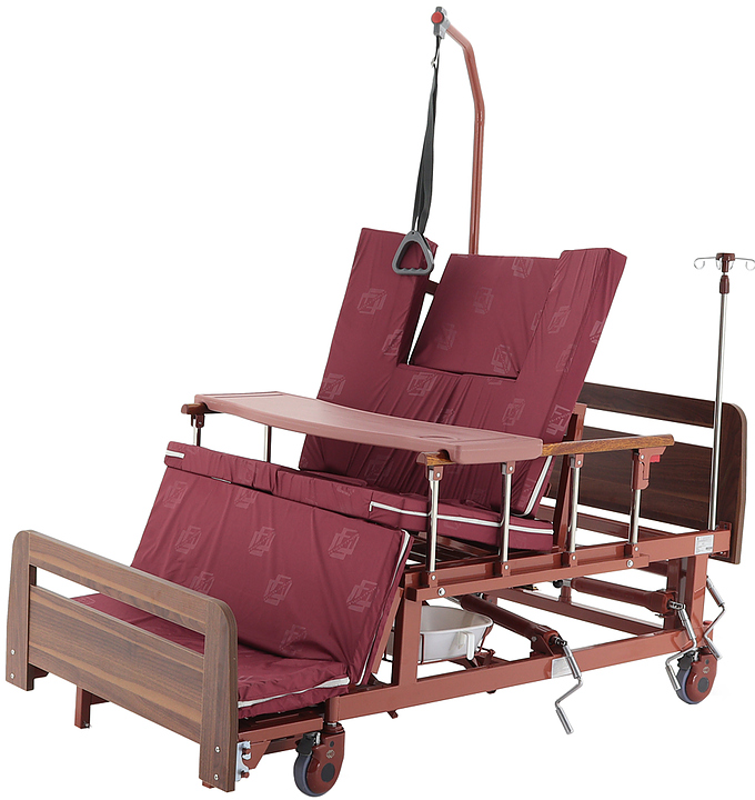 Кровать медицинская механическая Med-Mos E-45А (ЛДСП венге) с РУ