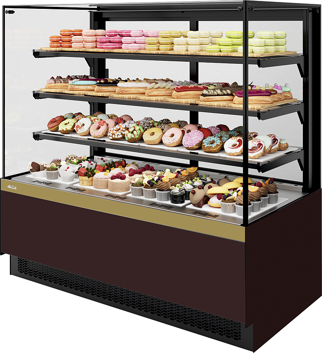 Витрина кондитерская Chilz VETE II KUB 130 шоколад, золотой глянец
