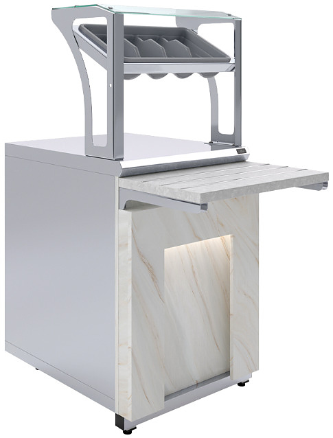 Прилавок для приборов и подносов Luxstahl ПП (С)-600 Premium Portal (Портал)