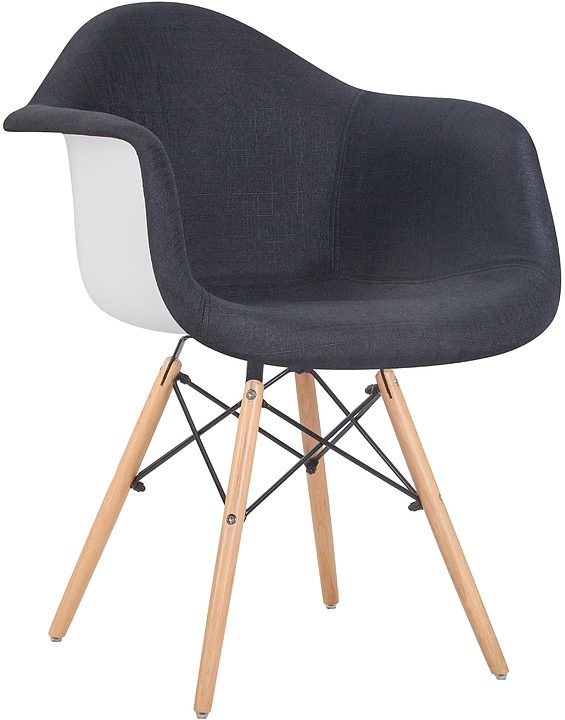 Стул обеденный DOBRIN 620PP-012LMZL DAW ROSS (черная ткань, белый пластик, светлый бук)