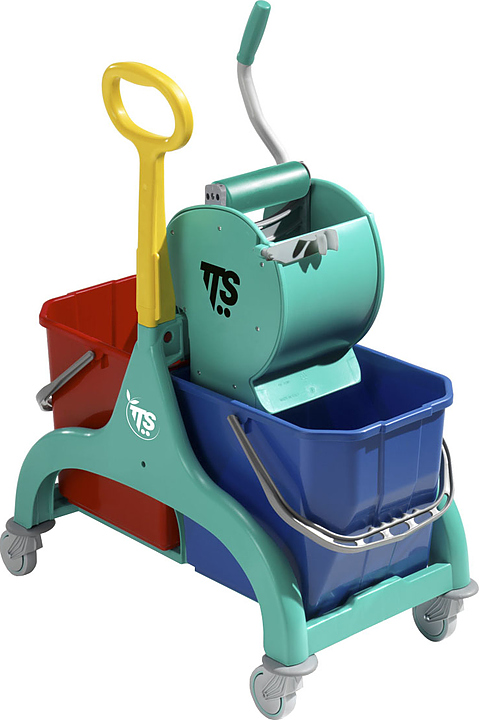 Тележка уборочная TTS Nick 30 двухведерная, с боковой ручкой, с отжимом Dry