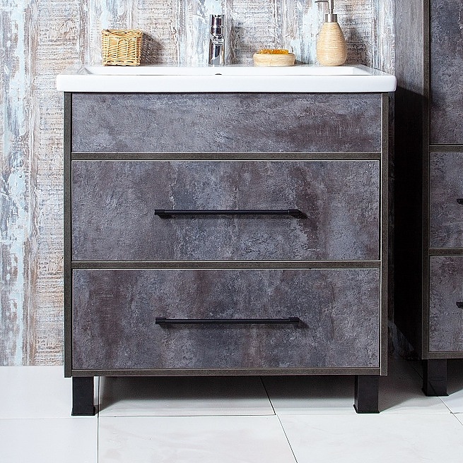 Тумба под раковину БРИКЛАЕР Чили 80 см напольная, цемент