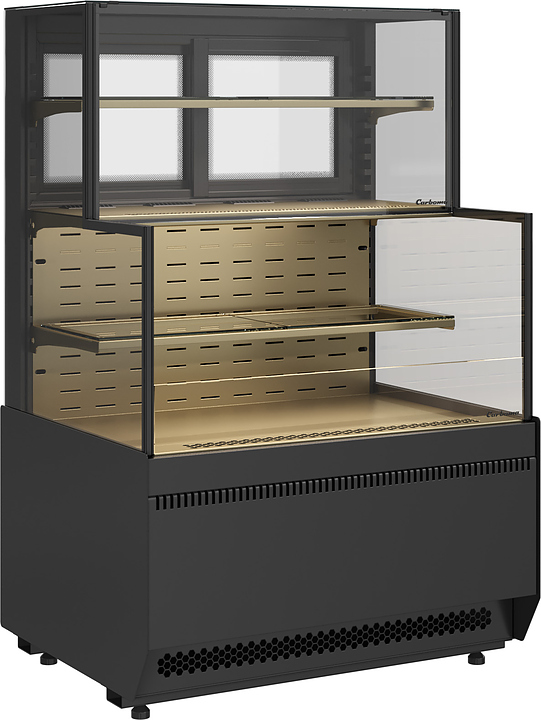 Витрина кондитерская комбинированная Carboma KC70 VV/VV 0,9-2-1 Standard боковина ступенька версия 2.0 (9005-0109)