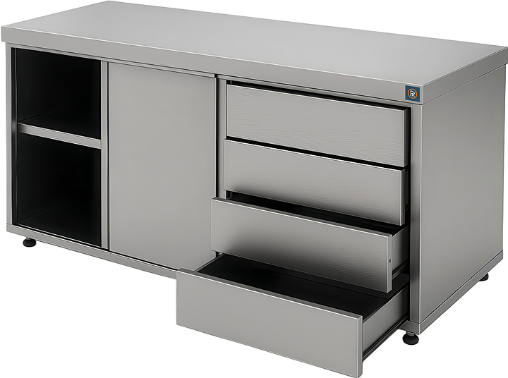 Стол-тумба РЕКОМ ТЯК-150/70/85 П 4 ящика слева, без борта