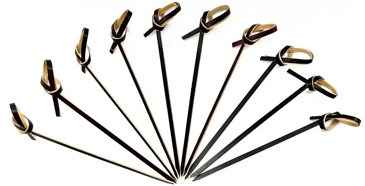 Пика шпажка P.L. Proff Cuisine 4627151561028 бамбук "Узелок" дерево/черный 9 см 100 шт