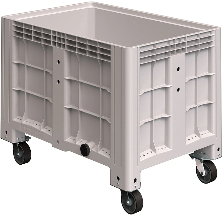 Контейнер iPlast iBOX 11.602 1200х800х920 мм на колесах, с пробкой 2", светло-серый