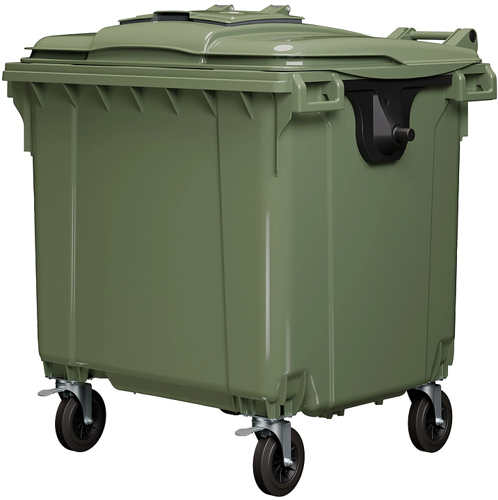 Контейнер для мусора iPlast 22.C19.W 1100 л с мини-крышкой, зеленый