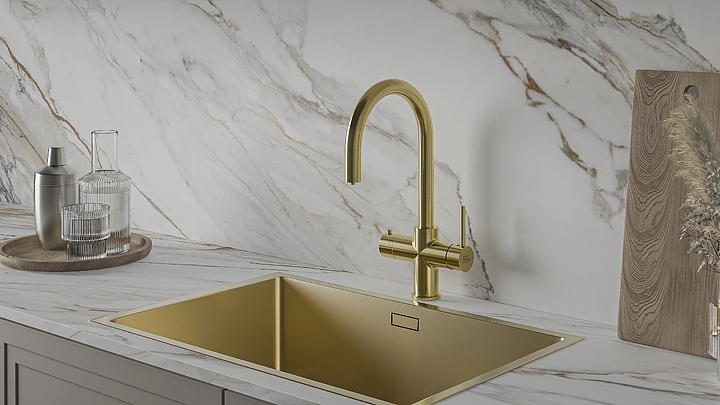 Система мгновенного кипячения воды 4 в 1 ArtisanTech Aquahot Milan, светлое золото