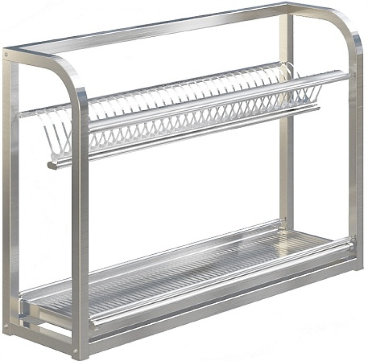 Полка настенная для тарелок и стаканов Restoinox ПНТС-1/1-900