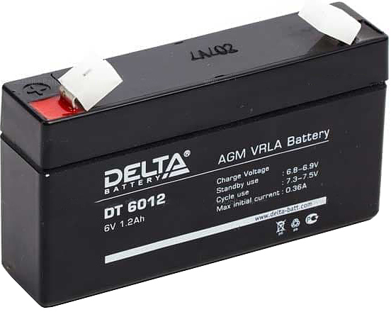 Аккумулятор Delta DT 6012 (6V / 1.2Ah)