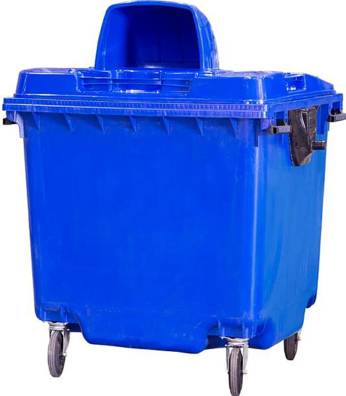 Контейнер для мусора ТАРА.РУ МКТ-1100 в сборе с капюшоном, синий