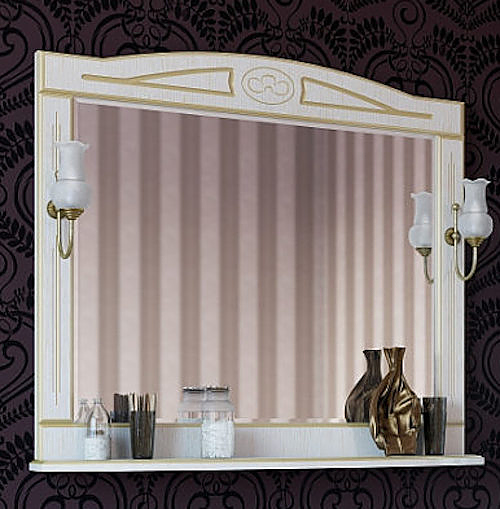 Зеркало Sanflor Адель 100 см, белое, фурнитура золото