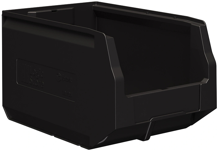 Контейнер iPlast Logic Store 350x225x200 мм с отверстиями для перегородки, ЭКО, черный