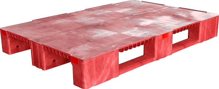Паллет ТАРА.РУ TR 1208-1-1 1200х800х150 мм (сплошной на 3 полозьях) усиленный красный