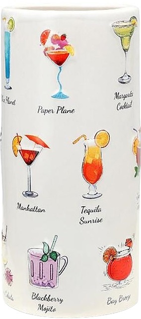 Стакан для коктейлей P.L. Barbossa Tiki TIKI0080 SUB  570 мл d=7,3 см h=16,6 см (керамика) белый с рисунком