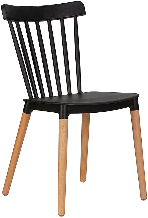 Стул обеденный DOBRIN 687PP-LMZL-N THEO (черный, светлый бук) 4 шт.