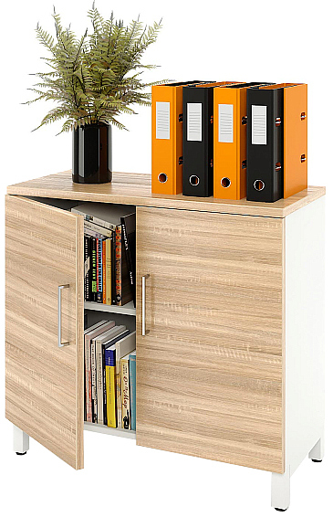 Шкаф для документов ZAMM 2 полки, 2 двери МК 414 90х41,4х83,7 см фасад дуб Бардолино, корпус белый