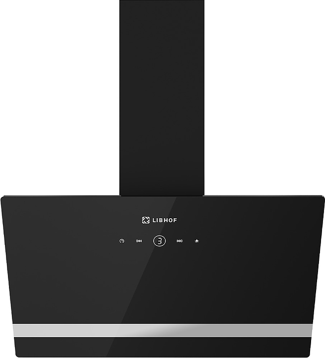 Вытяжка кухонная Libhof LV-4060 black-silver черная с серебристой вставкой