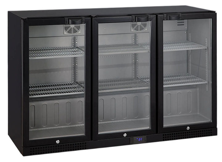 Шкаф холодильный TEFCOLD DB302H 338 л 1350х520х870 мм (со стеклом, барный), черный