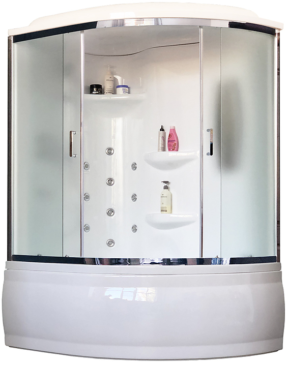 Душевая кабина с гидромассажем Royal Bath RB150ALP-C-CH-L левая 150х100 см