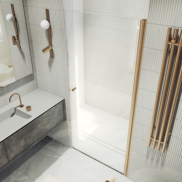 Дверь душевая MaybahGlass MGD-803-2 80х198 см, распашная, на монопетле, бронза