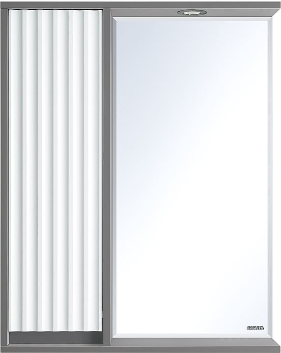 Шкаф зеркальный Misty Balaton-65 62,5х80 см с подсветкой, левый, серый, белый