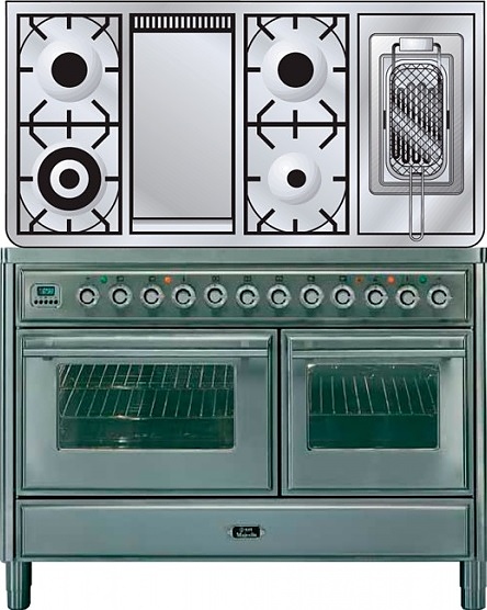 Газовая плита с духовым шкафом ILVE MTS-120FRD-E3