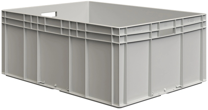 Ящик-евроконтейнер iPlast ЕС-8632.3 800х600х320 мм светло-серый