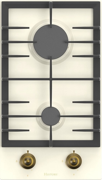 Варочная панель газовая HiSTORY HGE320C RBG бежевая эмаль