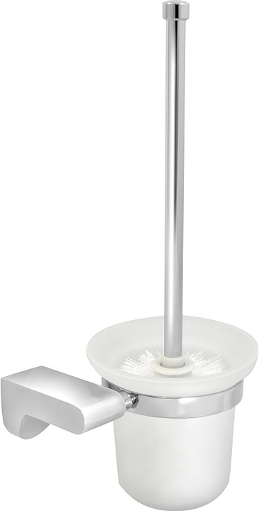 Ершик туалетный Puff Solinne B-82714 Mirror (силумин / стекло матовое) хром / сатин