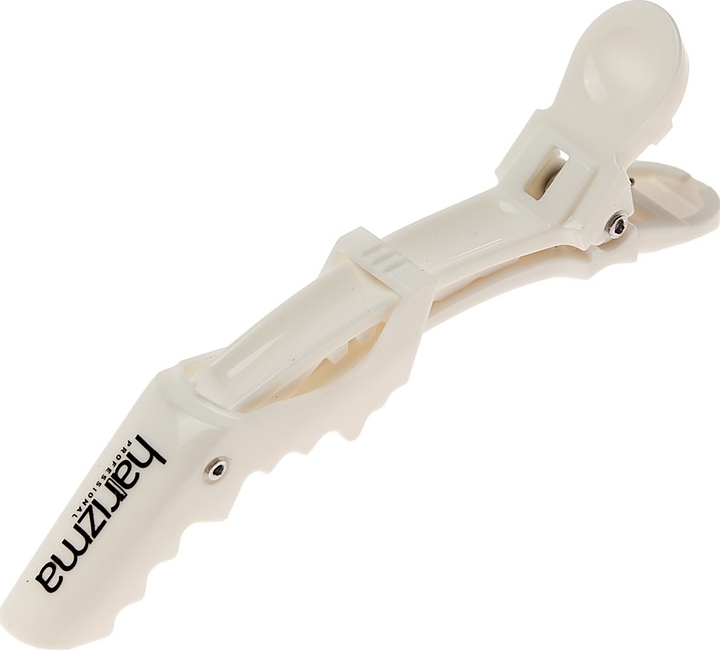 Зажимы для волос Harizma Крокодил h10903-01, белые, 6 шт.