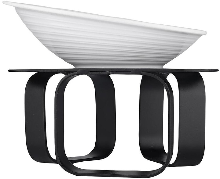 Подставка фуршетная P.L. Proff Cuisine ATR 5500 20х20 см h 10,5 см черный металл + салатник меламин