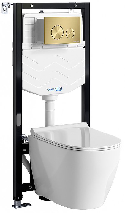 Система инсталляции с унитазом Wasserkraft Aller 10TLT.010.ME.MG02.H002 золото матовое