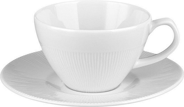 Чайная пара Noble Neo Silk 306614А 300 мл (фарфор) белая