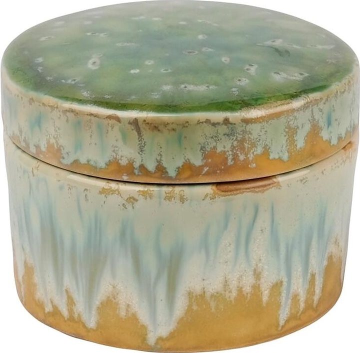 Емкость для подачи P.L. Proff Cuisine Green Malachite Box Frutti di Mare B240059410-2401C 210 мл d=10 см h=5,2/3,2 см с крышкой (керамика)