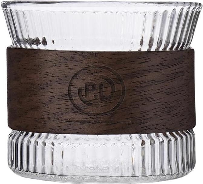 Чашка кофейная P.L. Barbossa Barista S0594 Japanese Style Optic 200 мл d=7,5 см h=6,5 см (стекло) с деревянной вставкой