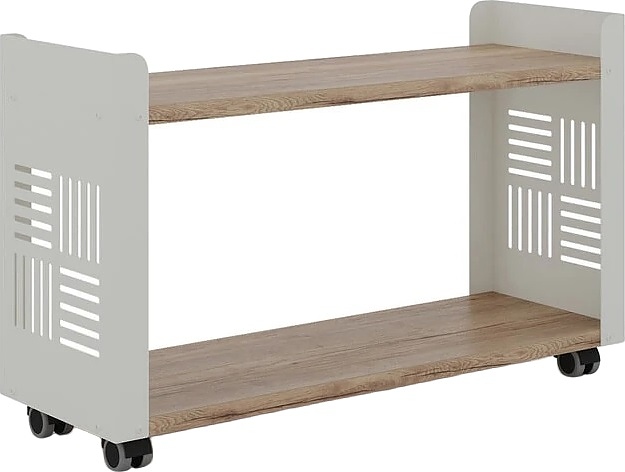 Стеллаж мобильный КОБОР SМ2-90/30 white/natural