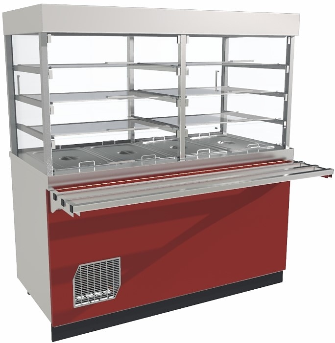 Прилавок-витрина холодильный Abat Сэйла ПВВ(Н)-70Е-С-01-НШ бордо