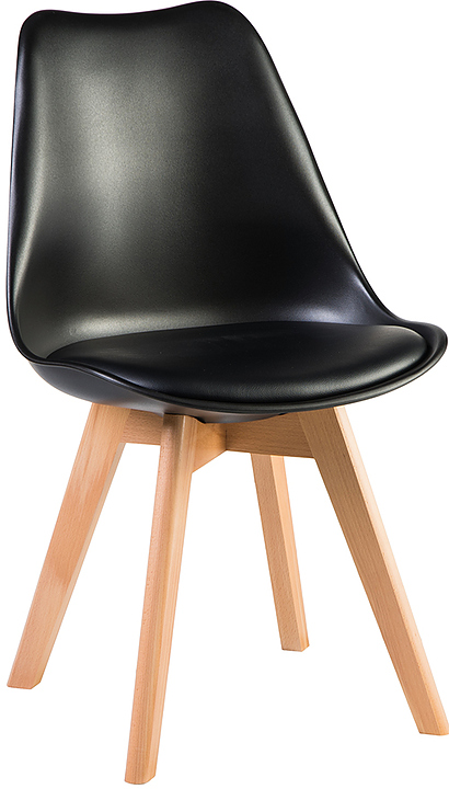 Стул обеденный DOBRIN 635PP-LMZL-N JERRY SOFT (черный, светлый бук) 4 шт.