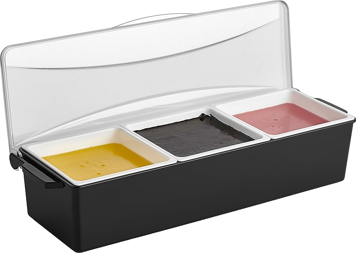 Контейнер для фруктов, специй и соусов Gastroplast GSE-03 3х0,85 л (полипропилен / поликарбонат)