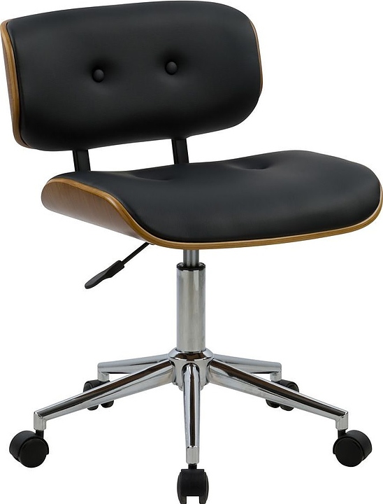 Стул компьютерный Hesby Haven Serenity (полимер / фанера / металл) черный / коричневый / хром