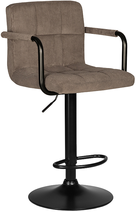 Стул барный DOBRIN 2041-52 KRUGER ARM BLACK (какао вельвет, черный) 2 шт.