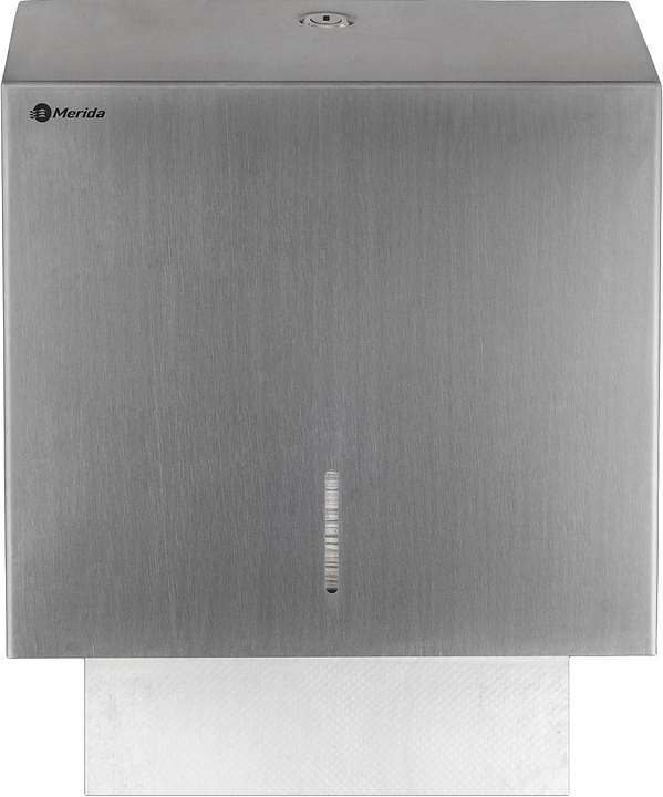 Диспенсер листовых бумажных полотенец Merida STELLA R MAXI ASM101.R V-сложение (нерж. сталь) матовая сталь