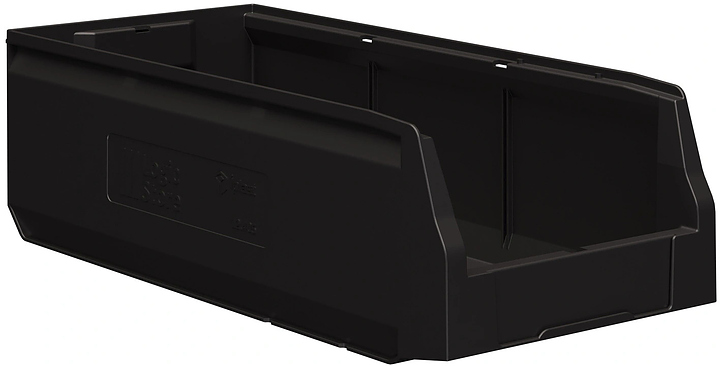 Контейнер iPlast Logic Store N1 500х225х150 мм с отверстиями для перегородок, ЭКО, черный