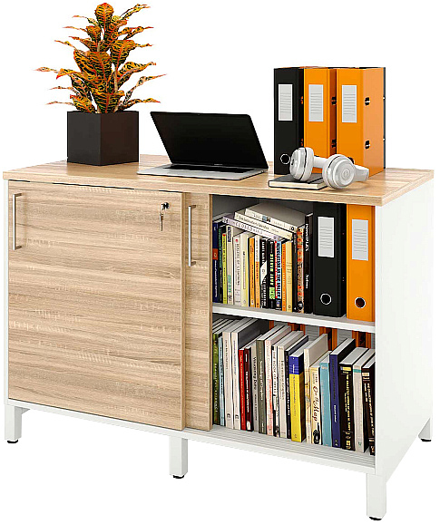 Локер ZAMM 2 полки МК 600 120х60х83,7 см фасад дуб Бардолино, корпус белый